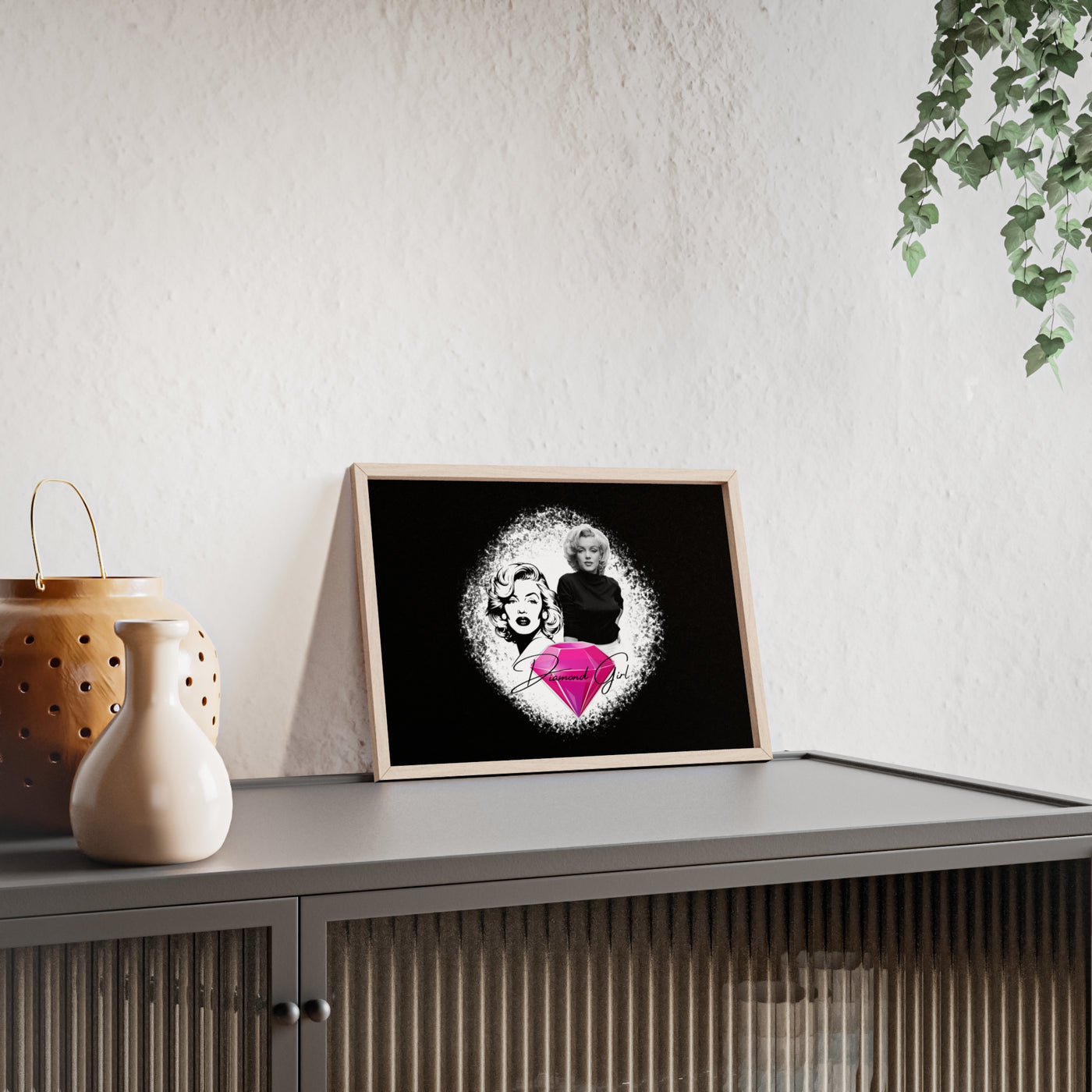 Vintage Marilyn Monroe Poster with Wooden Frame