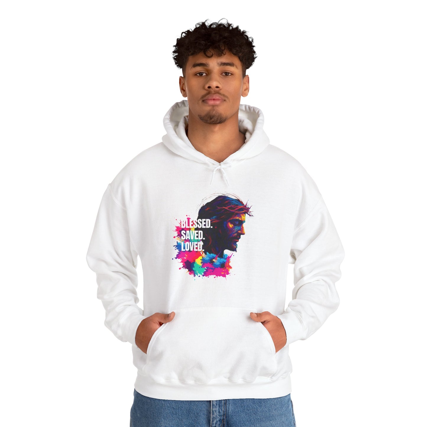 Jesus colorful - Blessed- saved- loved