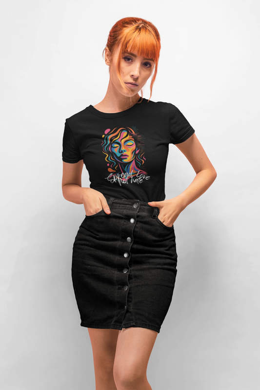 Spread love not hate Artistic T Shirt Colorful Abstract Design