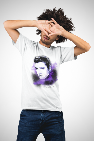 Elvis Portrait Unisex Heavy Cotton Tee - Retro Music Fan Gift