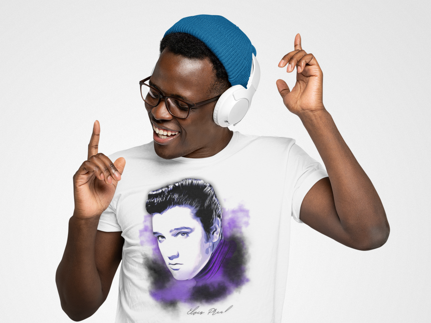 Elvis Portrait Unisex Heavy Cotton Tee - Retro Music Fan Gift