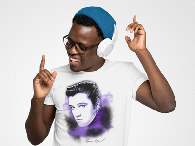 Elvis Portrait Unisex Heavy Cotton Tee - Retro Music Fan Gift