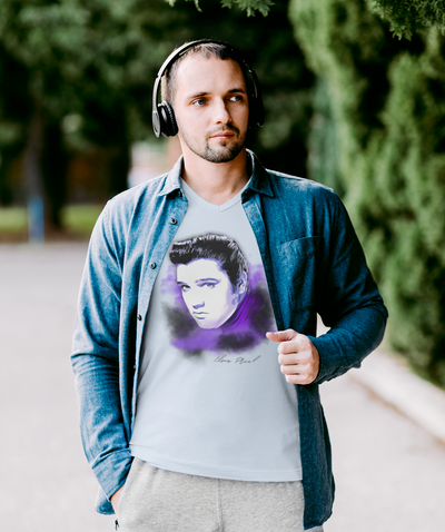 Elvis Portrait Unisex Heavy Cotton Tee - Retro Music Fan Gift