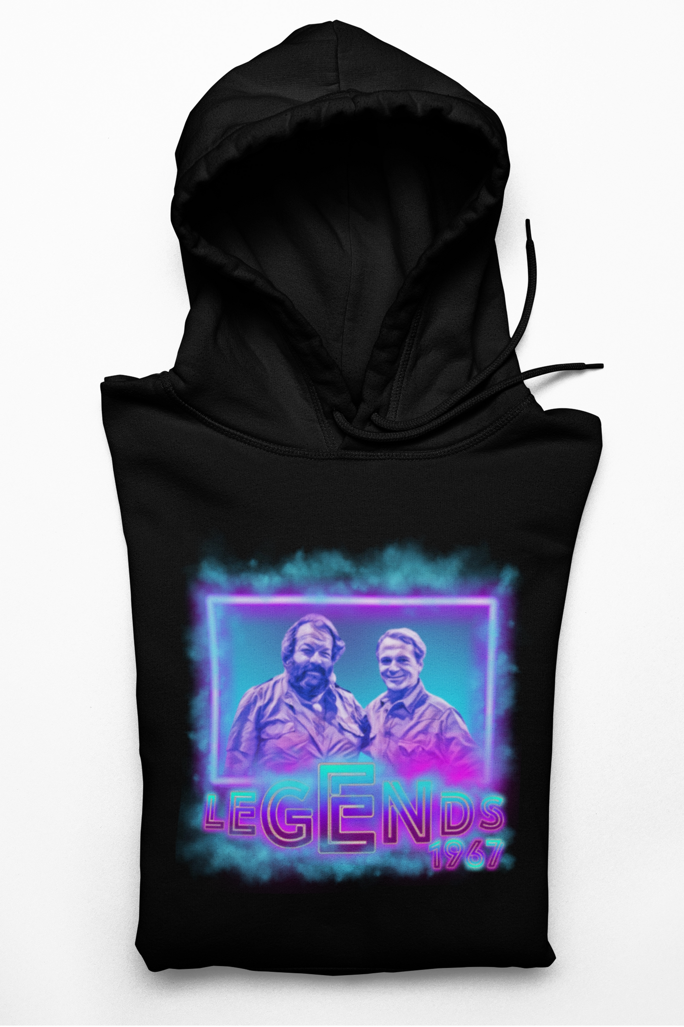 Legends Bud Spencer &amp; Terence Hill Neon Fleece Hoodie - Unisex Retro Streetwear