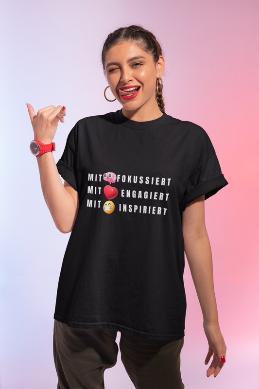 Inspirational Emoji T-Shirt Herz - Hirn - Humor - Heart - Mind - Humor