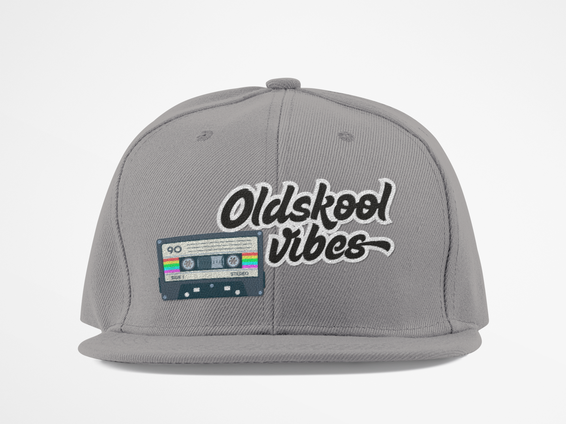 Oldschool Vibes Flat Bill Snapback Cap | Retro style hat for casual wear