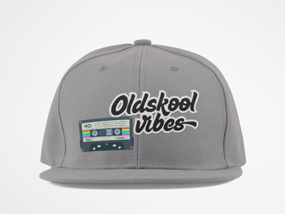Oldschool Vibes Flat Bill Snapback Cap | Retro Style Hat for Casual Wear