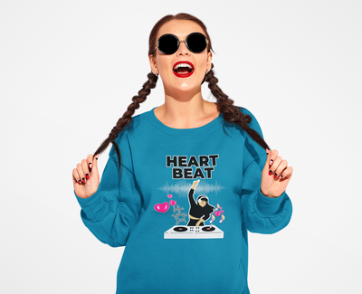 Heart Beat DJane Unisex Sweatshirt - Fun DJ Graphic for Music Lovers