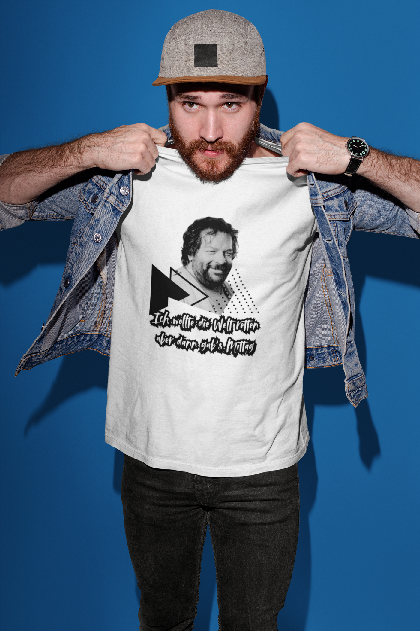 Bud Spencer T-Shirt -Welt retten, aber dann gab's Mittag