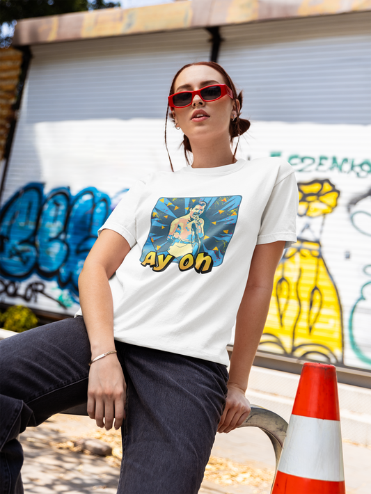 Vintage Style Unisex T-Shirt - Freddie Queen  'Ay Oh' Graphic Tee for Pop Culture Enthusiasts