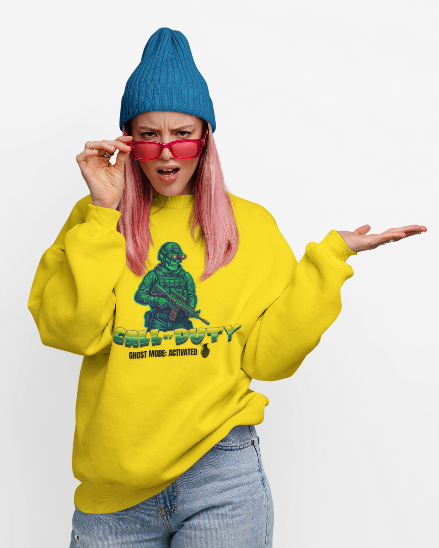 Gaming Inspired Unisex Sweatshirt - 'Call of Duty: Ghost Mode Activated'