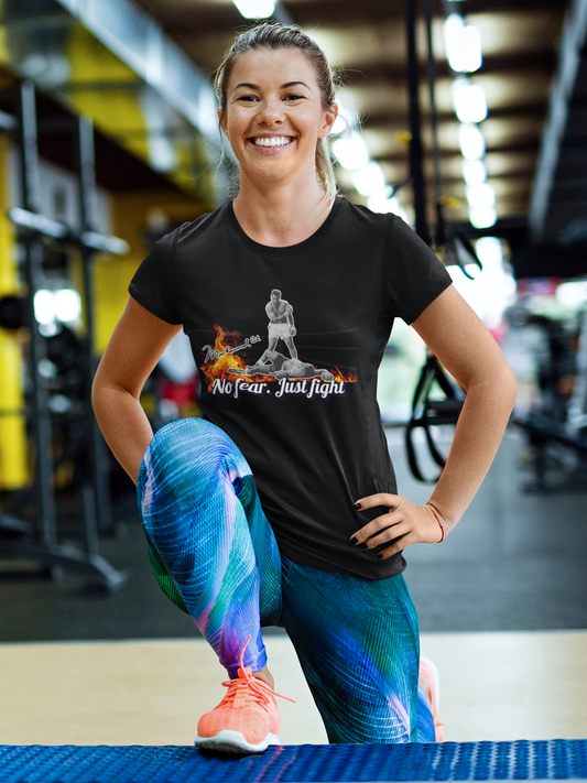 No Fear Just Fight T-Shirt, Motivational Shirt Muhammad Ali