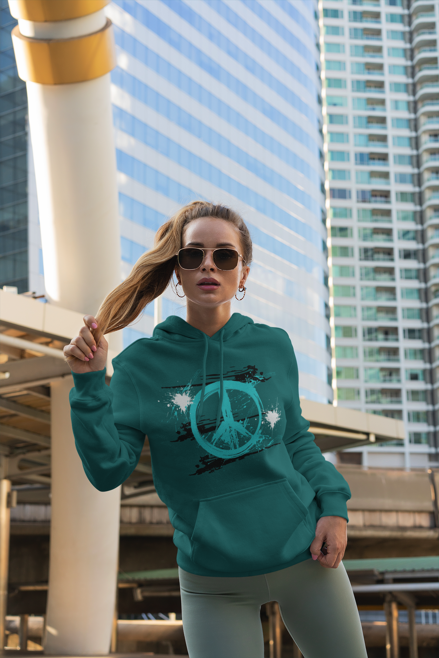 Peaceful Vibes College Hoodie, Trendy College Apparel, Gift for Students, Casual Wear, Inspirational Graphic Hoodie, Peace Symbol Fashion