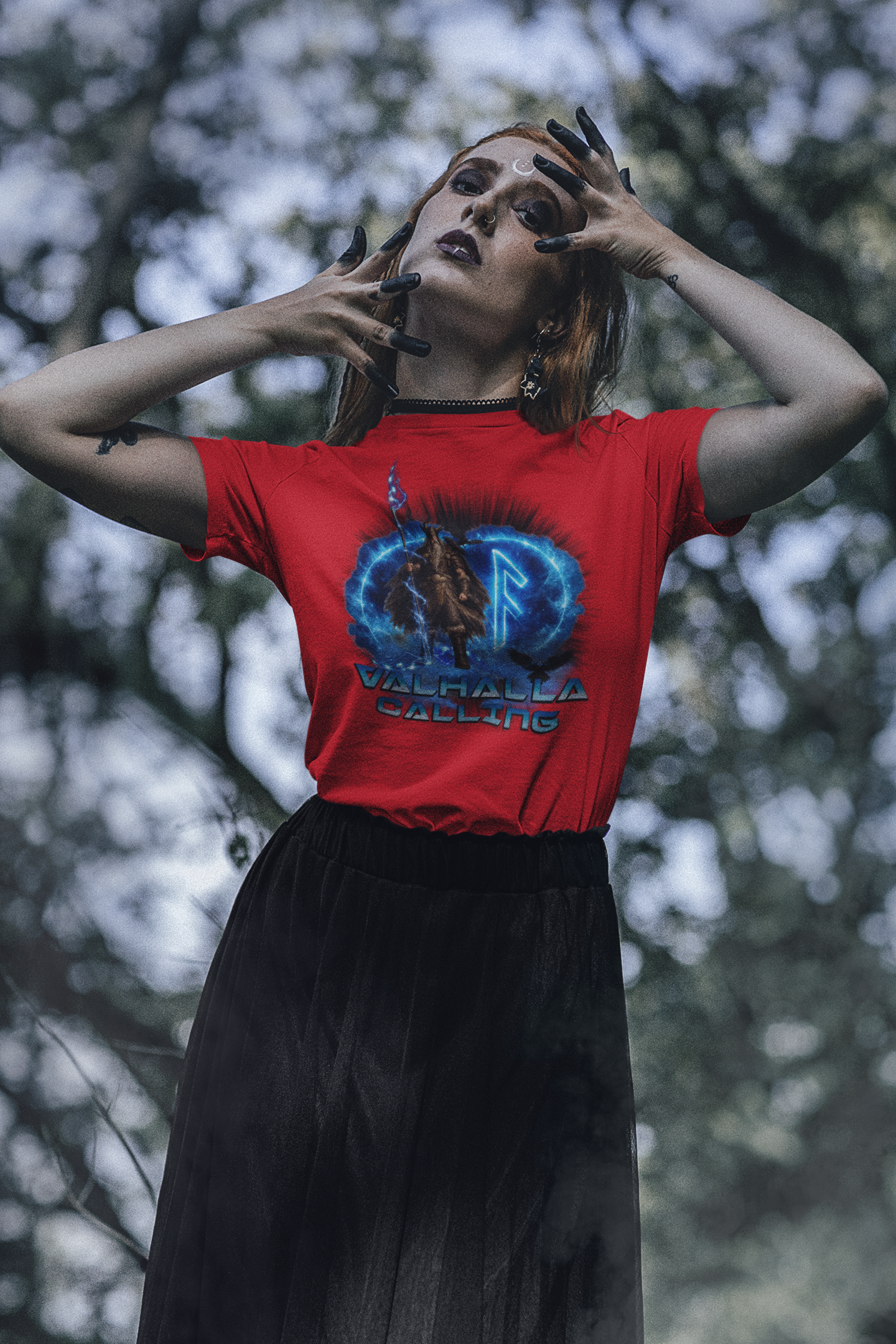 Odin- Valhalla Calling T-Shirt — Viking Helmet & Rune Graphic Tee