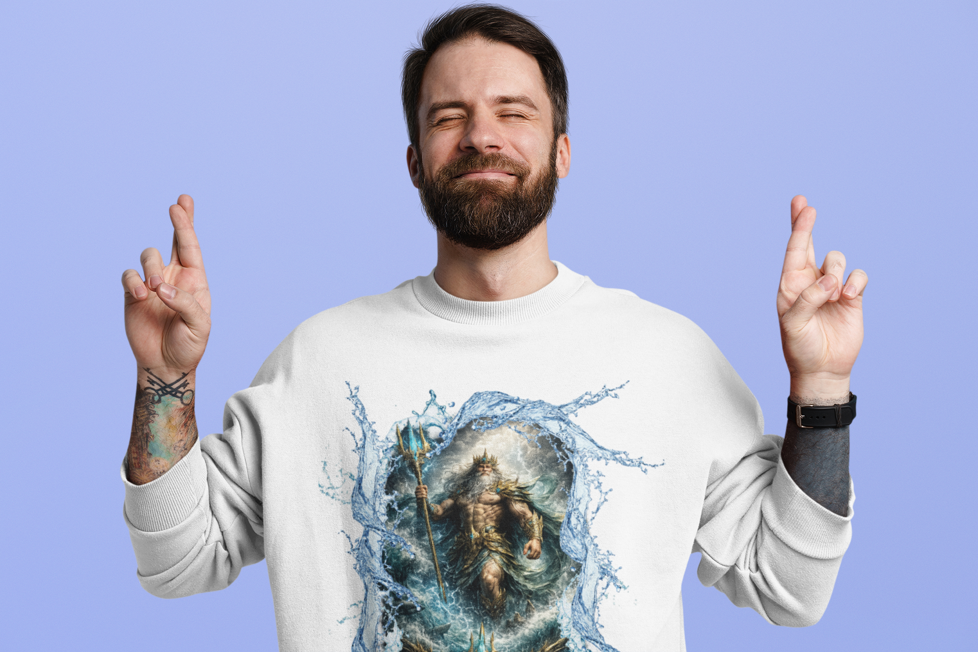Poseidon Sweatshirt – Mythic Ocean Graphic Crewneck
