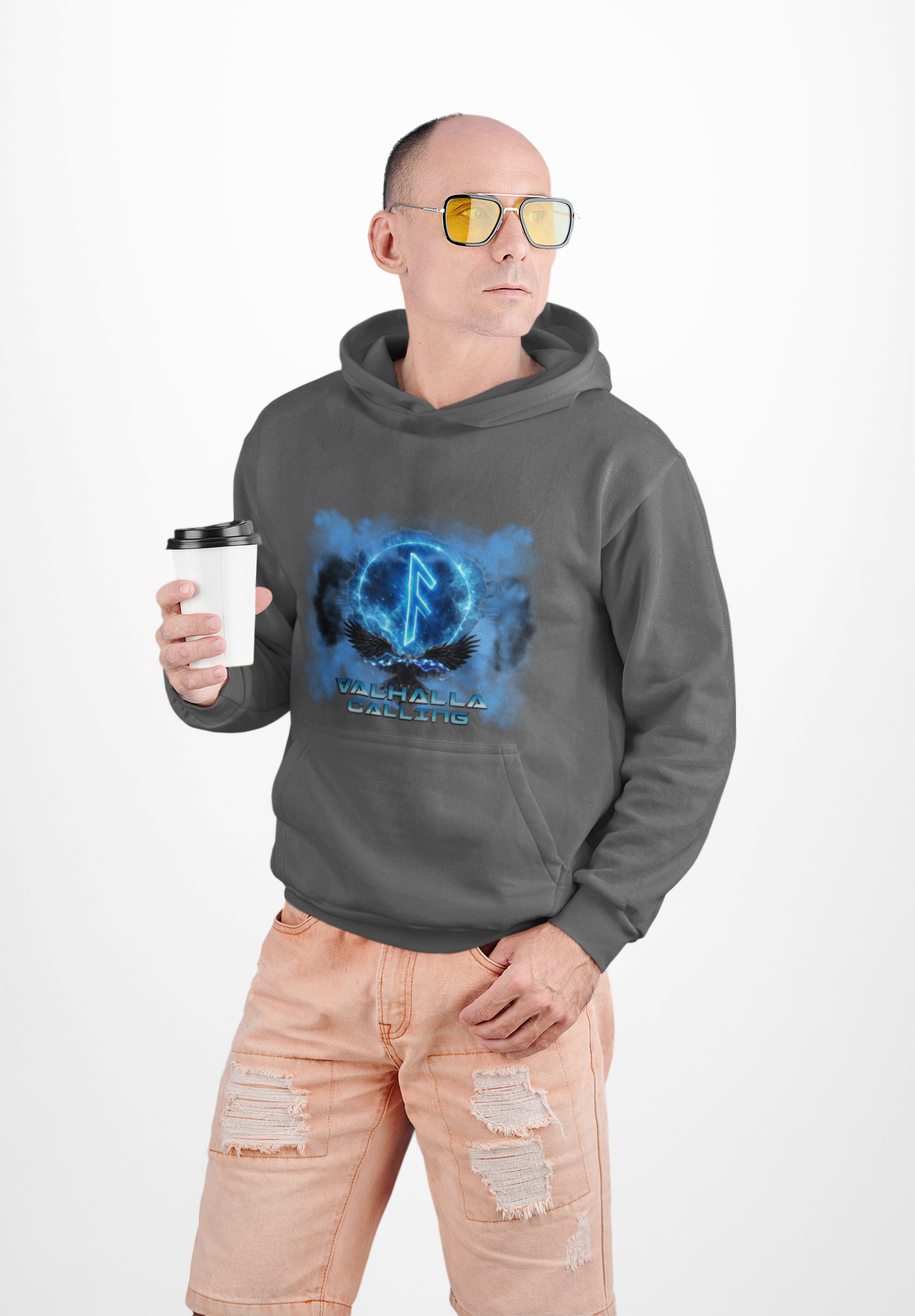 Odin Valhalla Calling Hoodie — Norse Warrior Rune Graphic
