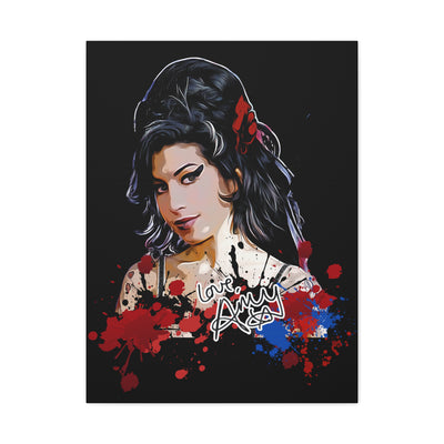 Amy Winehouse Art Canvas - Stretched Wall Decor with Signature