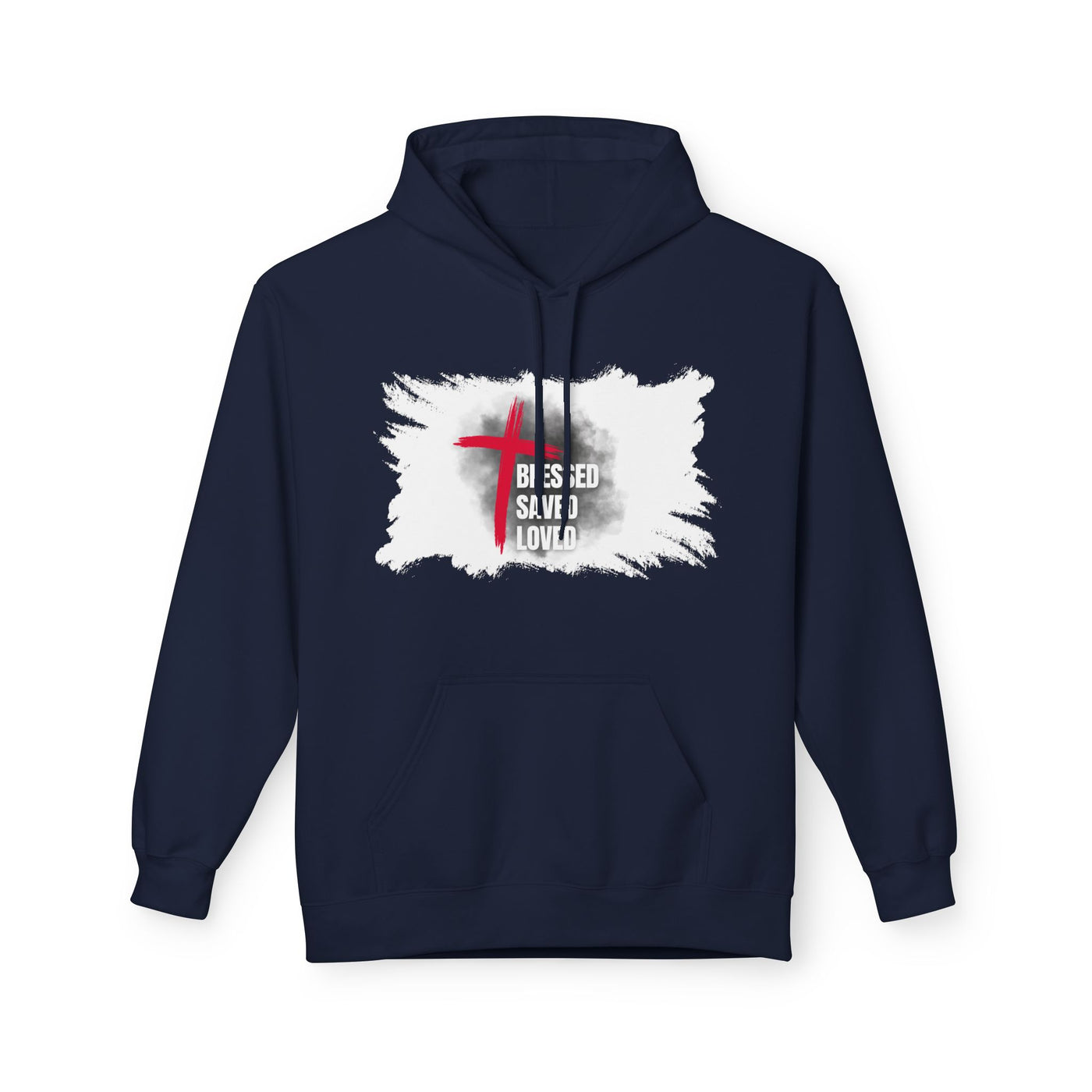 Faith-Inspired Hoodie: Blessed, Saved, Loved - Christian JESUS