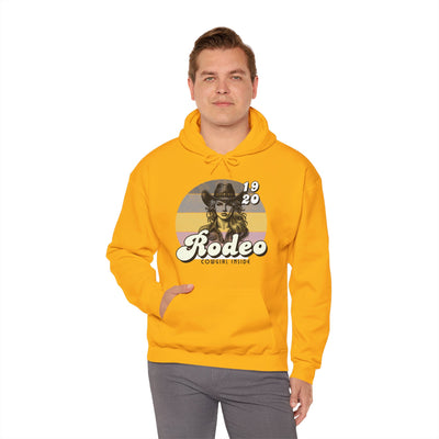 Rodeo Cowgirl Hooded HOODIE - Unisex Heavy Blend™ - Retro Style