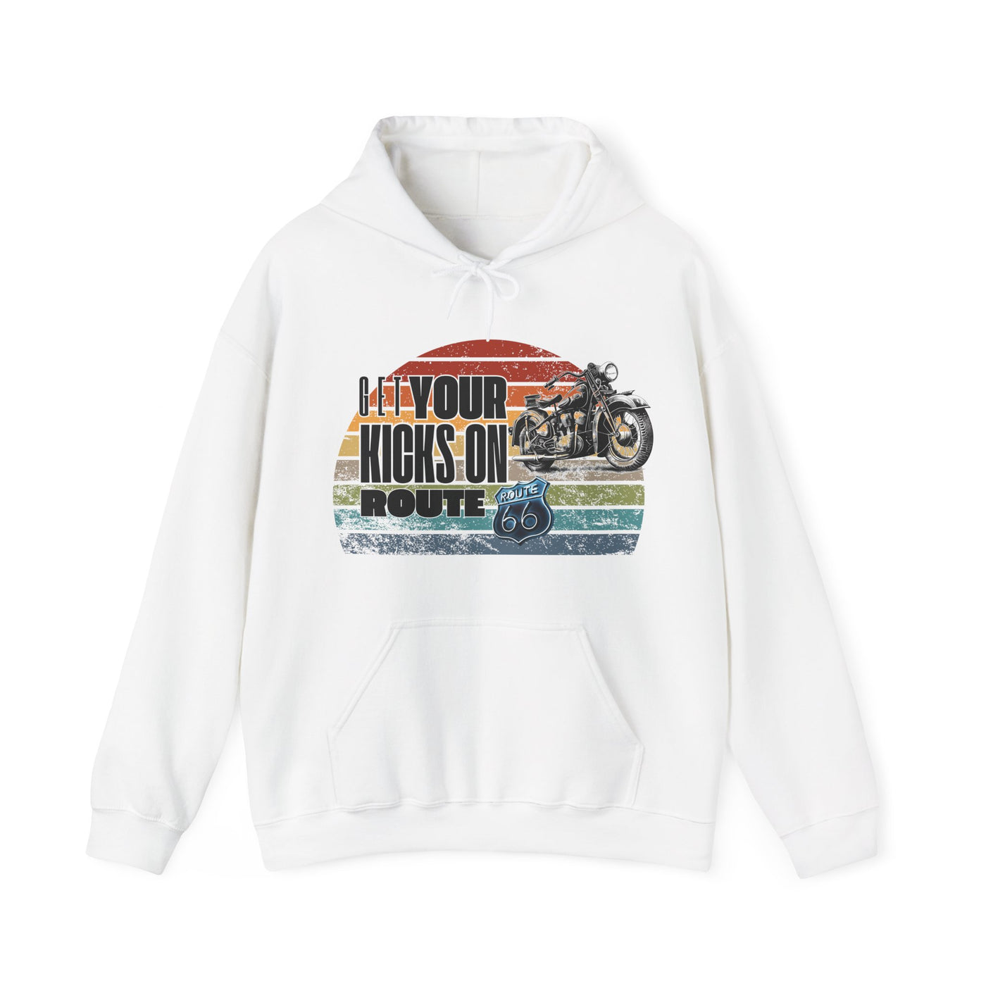 Retro Motorcycle Adventure Hoodie - 'Get Your Kicks On Route 66'