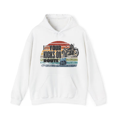 Retro Motorcycle Adventure Hoodie - 'Get Your Kicks On Route 66'