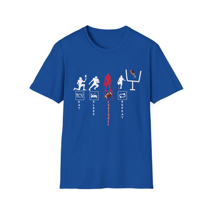 Football Life Unisex T-Shirt - Eat, Sleep, Football, Repeat