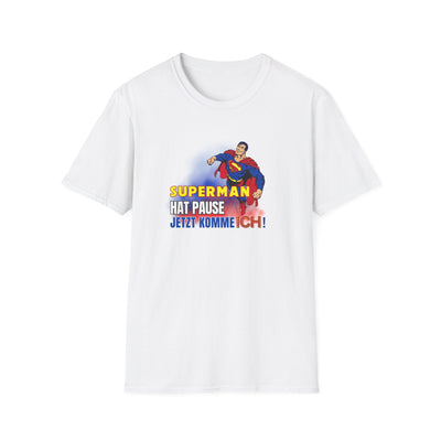 Superman Pause Unisex Softstyle T-Shirt - Fun Graphic Tee for Comic Fans