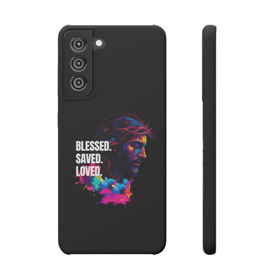 Blessed Saved loved - Snap Case - Jesus