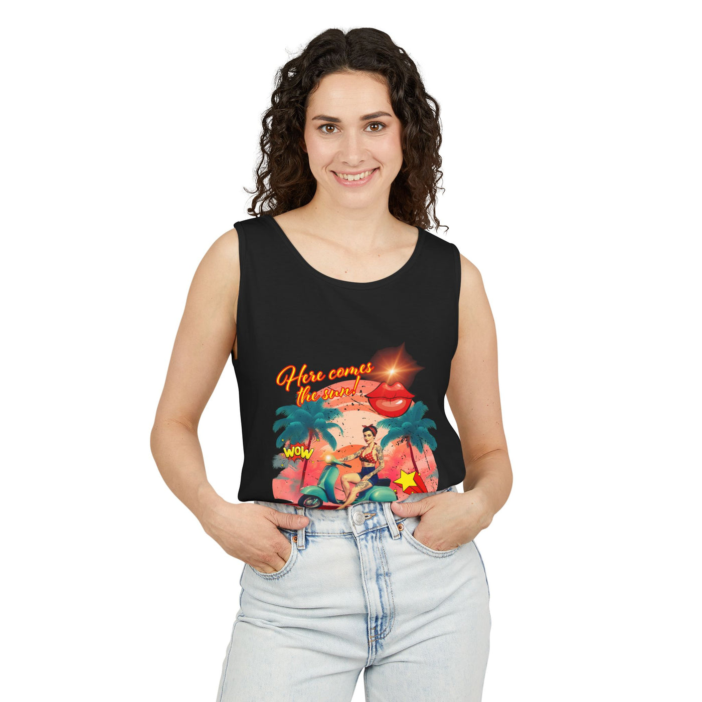 Retro Summer Vibes Tank Top Here comes the sun