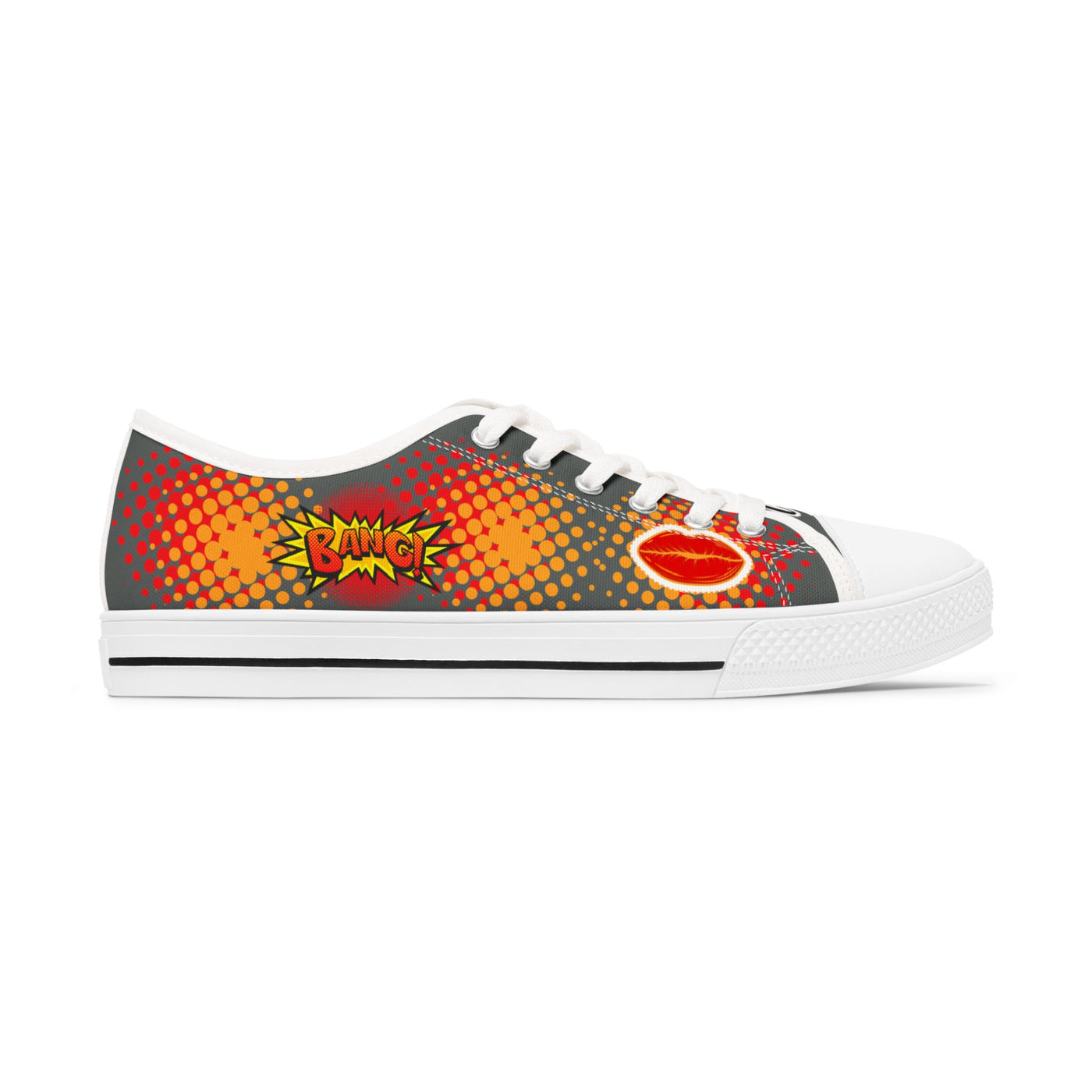 Sneakers - Fun &amp; Colorful Low Top Shoes Pin Up Girl "Wow"