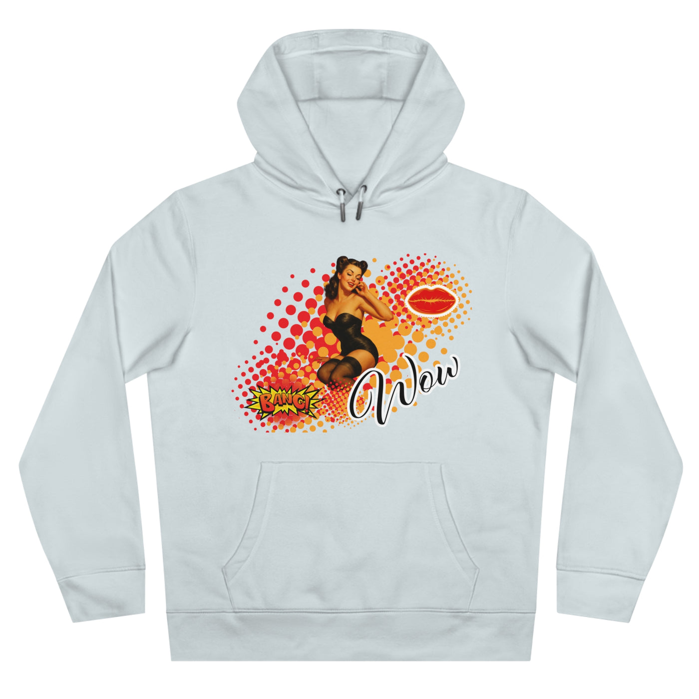 Retro Pin-Up Queen Hooded Sweatshirt - 'Wow' Graphic