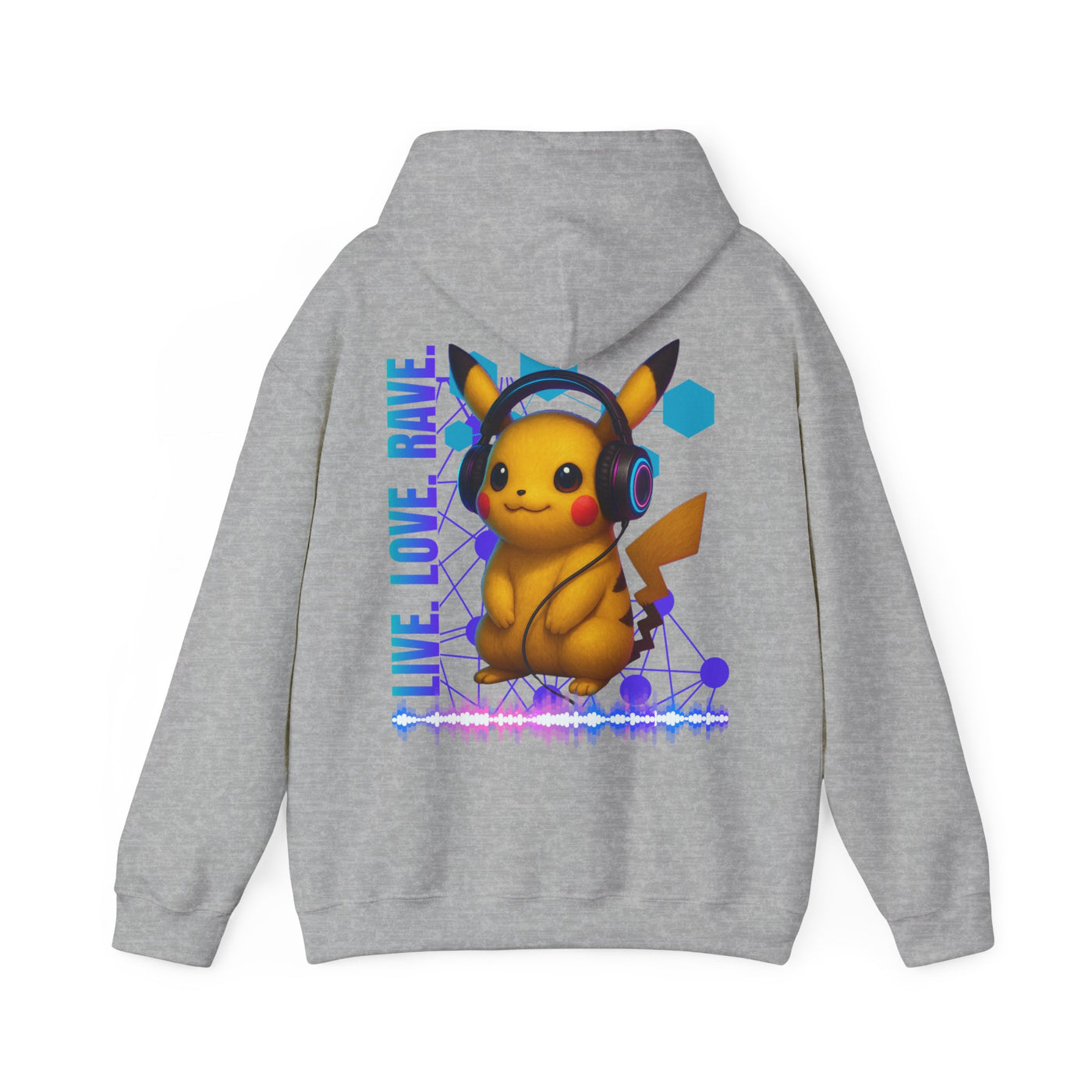 Rave Hoddie, Live Love Rave - Techno - Pokemon