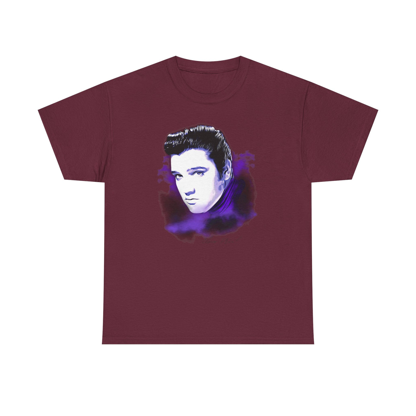 Elvis Portrait Unisex Heavy Cotton Tee - Retro Music Fan Gift