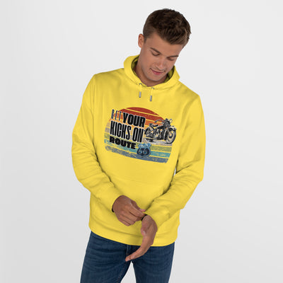 Retro Route 66 Motorcycle Hoodie Sweatshirt - Get your kicks on route 66