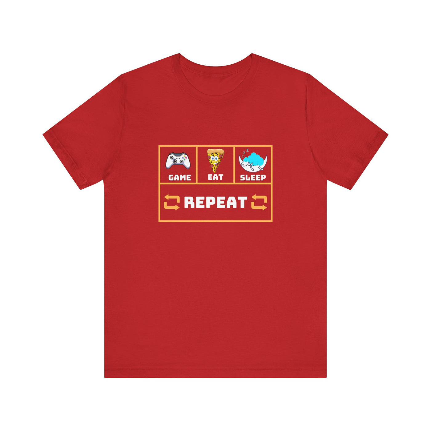 Gamer's motto shirt: Eat, Sleep, Game, Repeat T-shirt