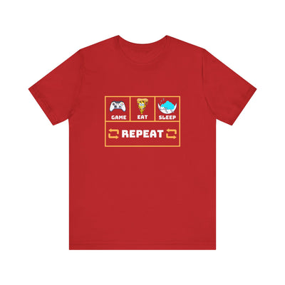 Gamer's motto shirt: Eat, Sleep, Game, Repeat T-shirt