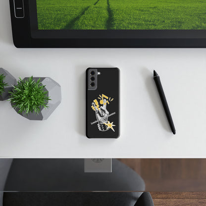 Handyhülle stylish Slim Snap Case for Music Lovers "louder than manowar" Rock Hand Design,