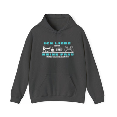 Gaming Love Unisex Hooded Sweatshirt - "Ich Liebe Es Wenn Meine Frau"