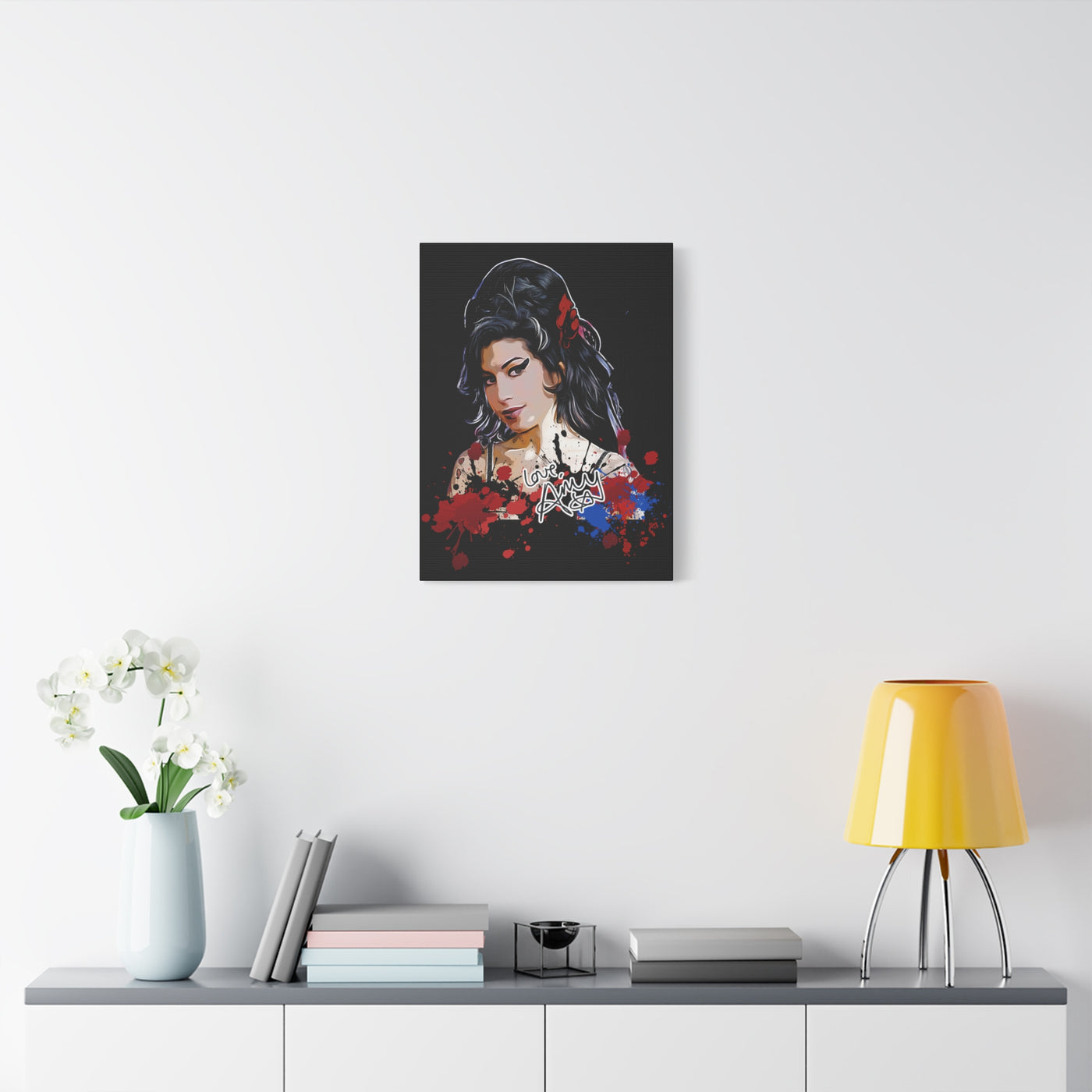 Amy Winehouse Art Canvas - Stretched Wall Decor with Signature