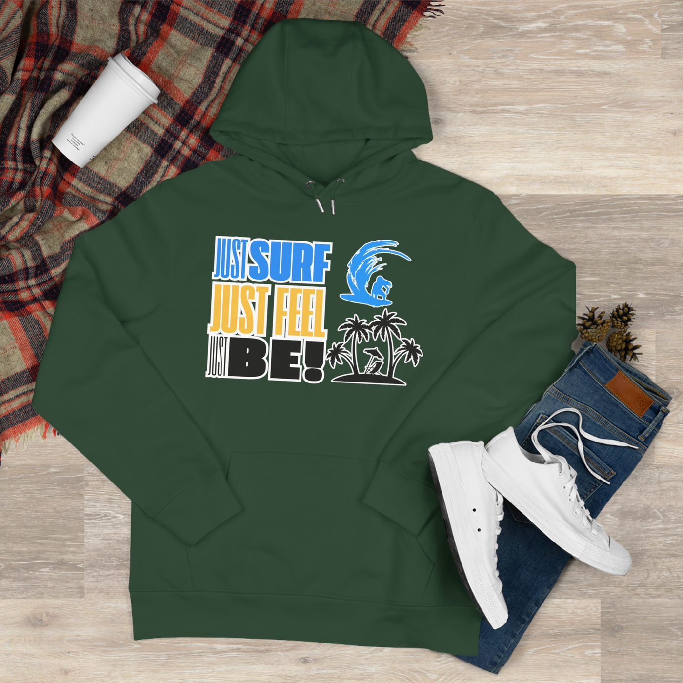 Just Surf Hooded Sweatshirt - Perfect for Beach Lovers and Surf Enthusiasts