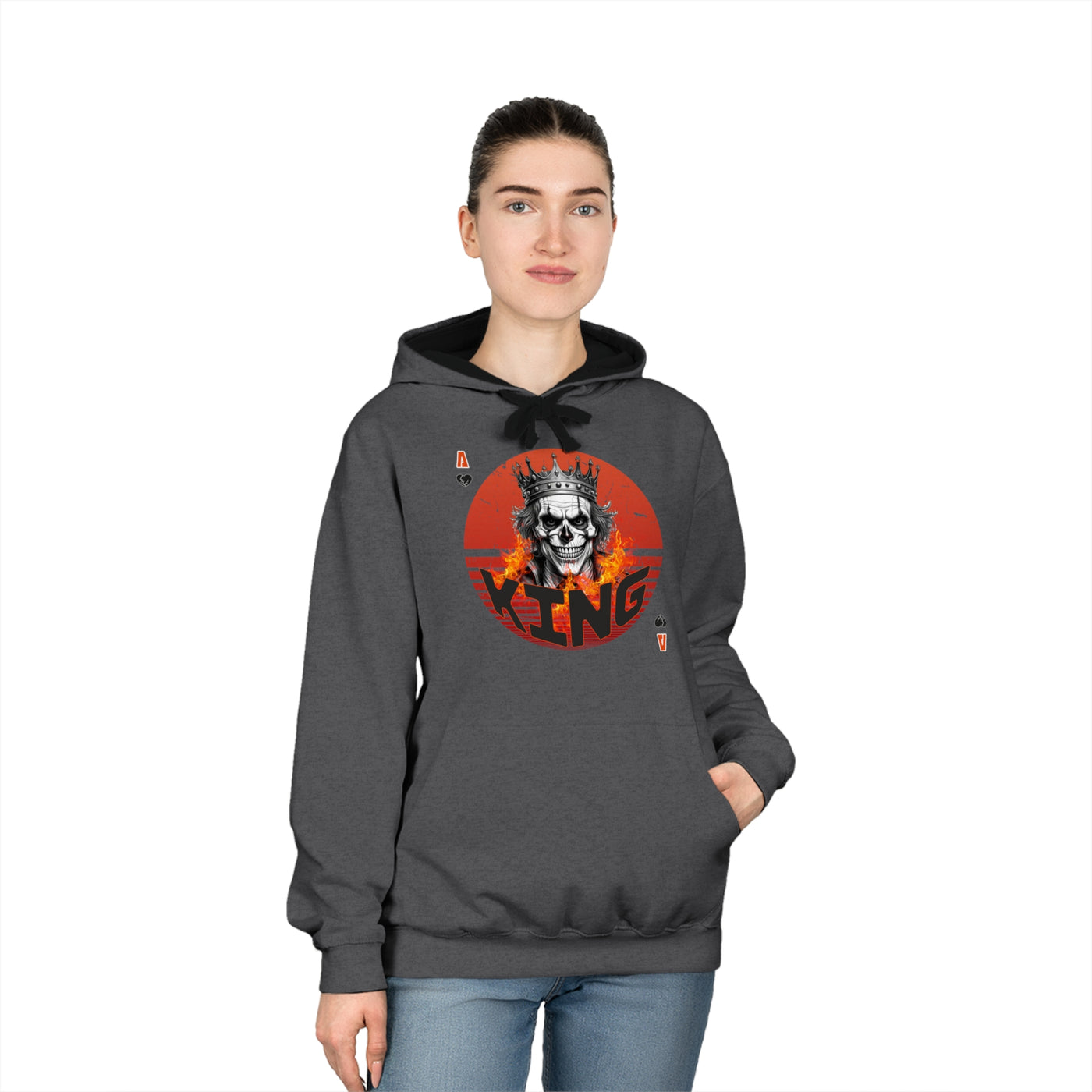 Hoodie Skull King Totenkopf König Herz König
