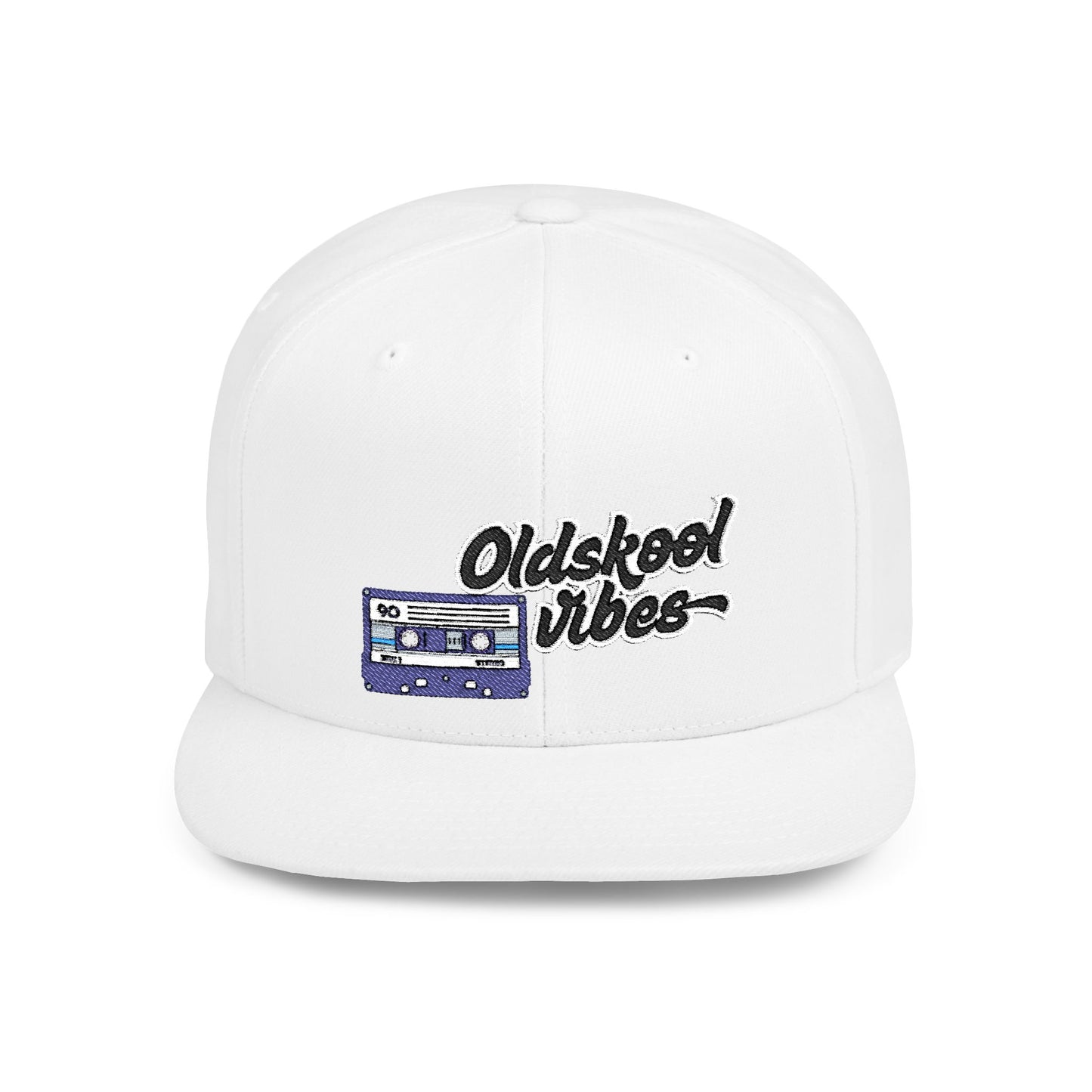 Oldschool Vibes Flat Bill Snapback Cap | Retro Style Hat for Casual Wear
