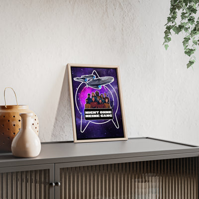 Starship Adventure Poster with Wooden Frame | Sci-Fi Wall Art, Geek Decor,