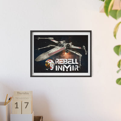 Star Wars X-Wing Fighter Poster with Wooden Frame - Rebel Inyir Decor