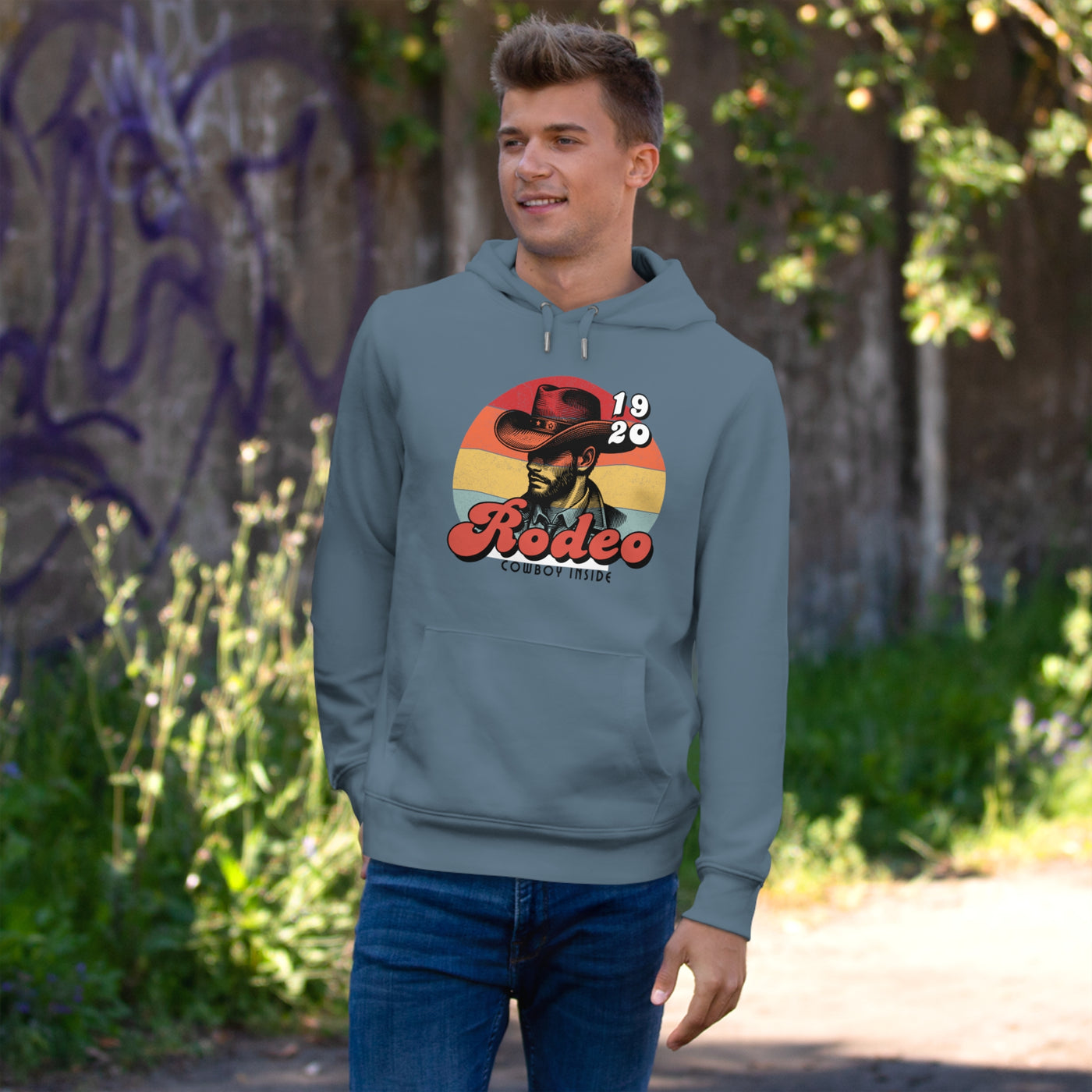 Retro Rodeo King Sweatshirt, Cowboy Hoodie, Western Apparel, Gift for Ranchers, Rodeo Fans, Cozy Hoodie for Men