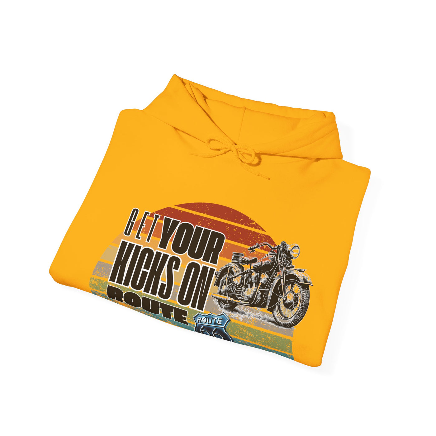Retro Motorcycle Adventure Hoodie - 'Get Your Kicks On Route 66'