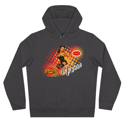 Retro Pin-Up Queen Hooded Sweatshirt - 'Wow' Graphic