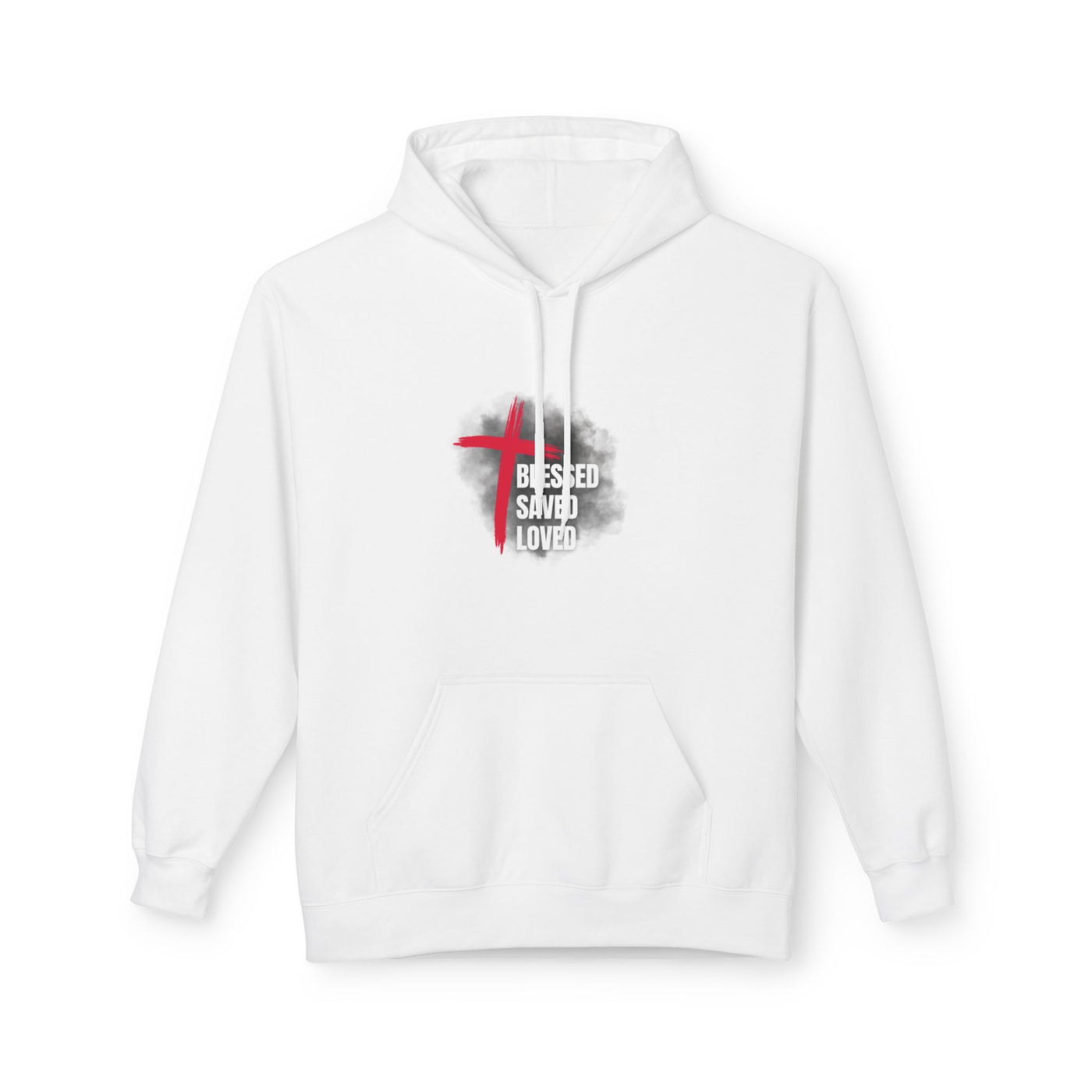 Faith-Inspired Hoodie: Blessed, Saved, Loved - Christian JESUS