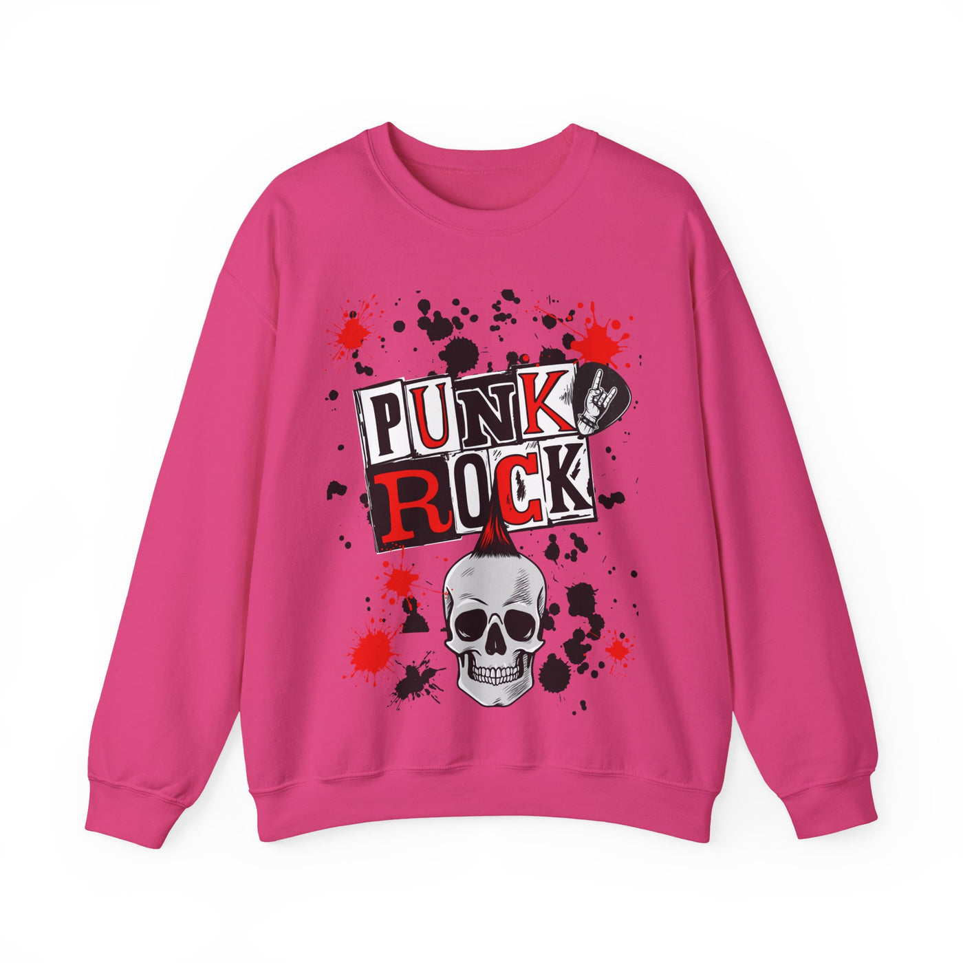 Punk Rock Crewneck Sweatshirt, Casual Streetwear Gift, Music Lover Apparel, Fall Fashion Layer, Unique Graphic Sweater