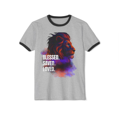 Blessed, Saved, Loved Unisex Cotton Ringer T-Shirt